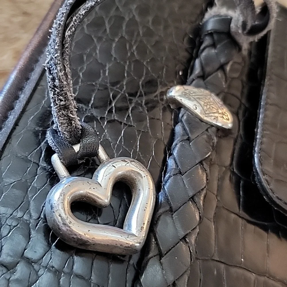 Brighton Brown Croc Leather Shoulder Bag - Picture 14 of 15